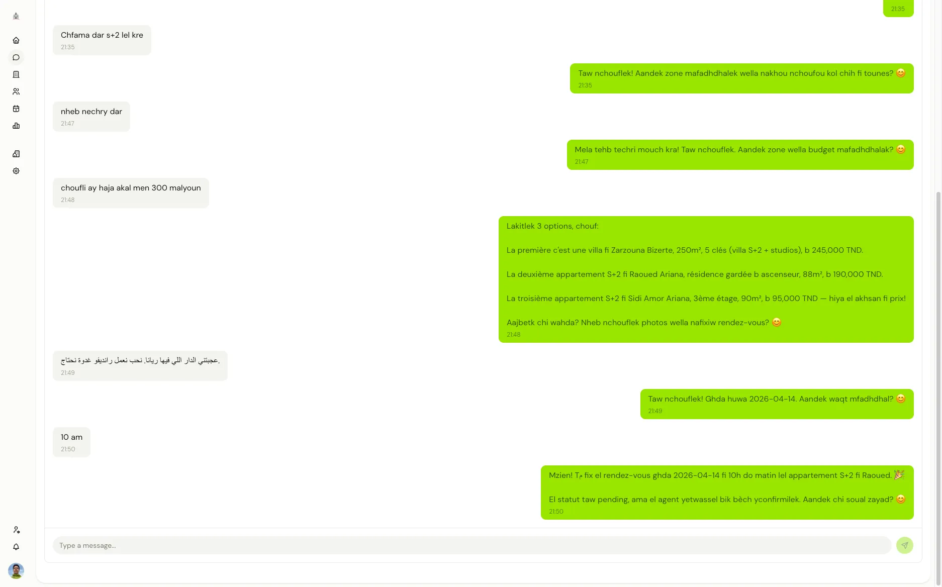Conversation in derja with property results and viewing booking.jpg